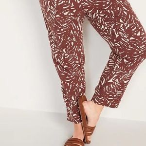 NWT: High-Waisted Printed Linen-Blend Pants TALL